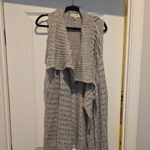 Knox Rose Light Gray Women's Cardigan Vest